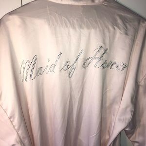 Satin Baby Pink Maid of Honor Robe